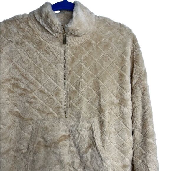 No Boundaries Sherpa Pull Over Jacket Tan Size Medium - Picture 3 of 3